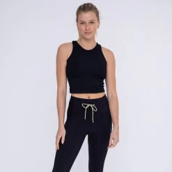 Women's Mono B Ribbed Twisted Racerback Active Tank