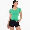 Women's Mono B Seamless Perforated Tee -Fashion Clothing Shop womens mono b seamless perforated tee AT6344 apple green main 23221.1685133976