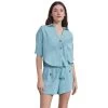 Women's Mustard Seed Collar Button Up Blouse -Fashion Clothing Shop womens mustard seed collar button up shirt S21240 sageblue main 45570.1677512279