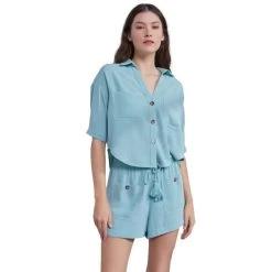 Women's Mustard Seed Collar Button Up Blouse