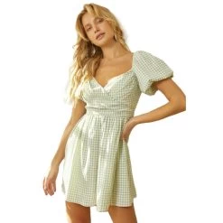 Women's Mustard Seed Plaid Belted Dress