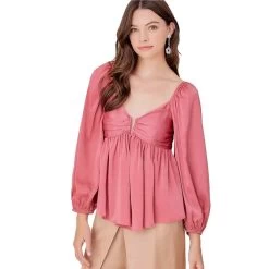 Women's Mustard Seed Trimmed Lace Back Blouse