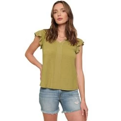 Women's Mystree Flutter Sleeve Bouse