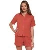 Women's Mystree Roll Up Short Sleeve Buttoned Shirt