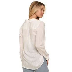 Women's Mystree Button Down Shirt -Fashion Clothing Shop womens mystree textured button down shirt 57448 white back 01038.1680019824