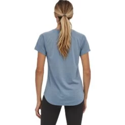 Women's Patagonia Capilene Cool Trail Shirt -Fashion Clothing Shop womens patagonia cap cool trail shirt LTPG light plume grey back lifestyle 59190.1646681005