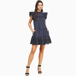 Women's Pinch Embroidered Lace Tiered Mini Dress -Fashion Clothing Shop womens pinch emroidered lace tiered mini dress 4163d navy lifestyle 64629.1684261278
