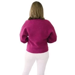 Women's Sadie & Sage Loveleen Sweater Cardigan -Fashion Clothing Shop womens sadie and sage loveleen sweater cardigan AD341302 magenta back 55283.1661972940