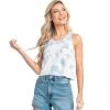 Women's Southern Shirt Washed Boxy Tank -Fashion Clothing Shop womens southern shirt washed boxy tank 2G020 1079SBLU summer blue front 77388.1646345162
