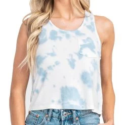 Women's Southern Shirt Washed Boxy Tank 7 Women's Southern Shirt Washed Boxy Tank -Fashion Clothing Shop womens southern shirt washed boxy tank 2G020 1079SBLU summer blue 56255.1646345162