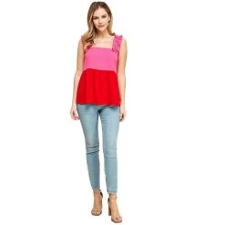 Women's TCEC Color Block Top -Fashion Clothing Shop womens tcec color block top ct8125 pink lifestyle 62608.1683650137