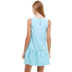 Women's TCEC Drop Waist Woven Dress -Fashion Clothing Shop womens tcec drop waist woven dress CD01652 LTBLUE light blue back 93445.1648741455