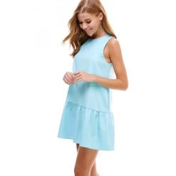 Women's TCEC Drop Waist Woven Dress -Fashion Clothing Shop womens tcec drop waist woven dress CD01652 LTBLUE light blue side 62233.1648741455