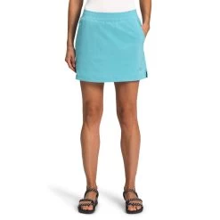Women's The North Face Never Stop Wearing Skort -Fashion Clothing Shop womens the north face never stop wearing skort NF0A5JAG LV2 blue lifestyle front 33246.1681144760