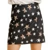 Women's Umgee Animal Star Print Skirt - Black