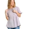 Women's Umgee Ruffle Hem Babydoll Top