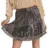 Women's Umgee Sequin Skirt - Gunmetal