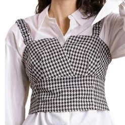 Women's Umgee Tweed Hound Check Top