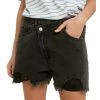 Women's Wishlist Overlap Distressed Denim Short -Fashion Clothing Shop womens wishlist overlap distress denim short Wl21 6029 black front 54101.1656534150