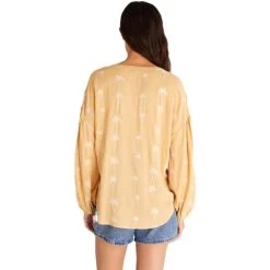 Women's Z Supply Bayfront Palm Button Placket Blouse 11 Women's Z Supply Bayfront Palm Button Placket Blouse -Fashion Clothing Shop womens z supply bayfront palm top ZT222234 wheat back 32113.1655730527