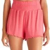 Women's Dawn Smocked Rib Short - Watermelon -Fashion Clothing Shop womens z supply dawn smocked rib short ZLS231443 watermelon main 73406.1682541718