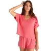 Women's Z Supply Harper Rib V-Neck Blouse -Fashion Clothing Shop womens z supply harper rib v neck top ZLT232395 watermelon main 44423.1682544481