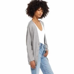 Women's Z Supply Midori Rib Cardigan -Fashion Clothing Shop womens z supply midori rib cardigan ZT213282 HGY heather grey side 03994.1631564957