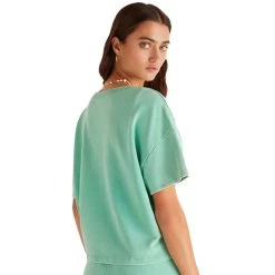 Women's Z Supply V-Neck Terry Tee -Fashion Clothing Shop womens z supply v neck terry tee ZLT232344 green juice back 94585.1682542065
